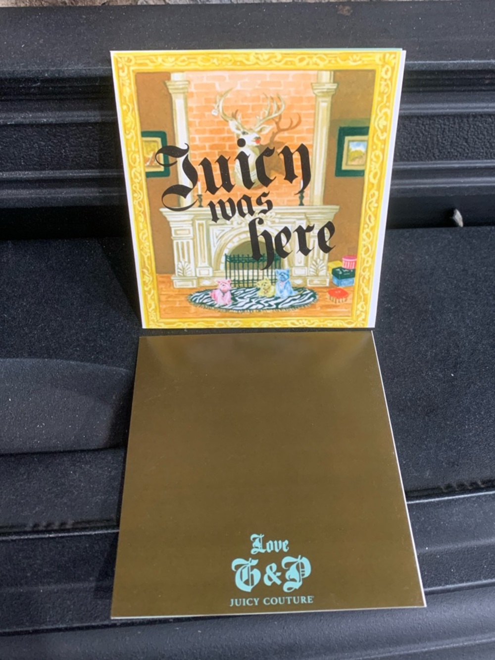 Juicy Couture Pam Gela Juicy Was Here Greeting Cards Yellow Bundle of Four (4)